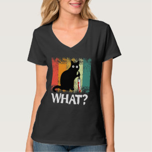 Retro 80er 90s Ich tue, was ich mit meiner Katze W T-Shirt