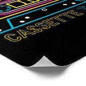Retro 80er 90s Neon Cassette Tape Ghettobaster Poster (Ecke)