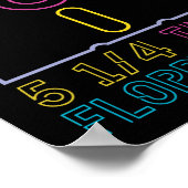 Retro 80er 90s Neon Diskette Poster (Ecke)