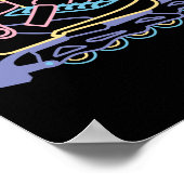Retro 80er 90s Neon Inline Skate Poster (Ecke)