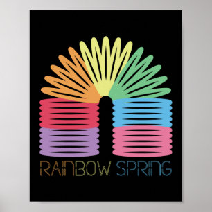 Retro 80er 90s Neon Rainbow Spring Poster