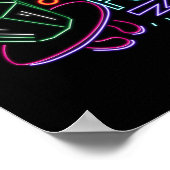Retro 80er 90s Neon Ring Pop Bonbons Poster (Ecke)