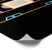 Retro 80er 90s Neon Video Tape Vhs Poster (Ecke)