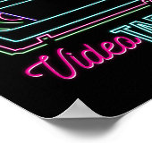 Retro 80er 90s Neon Video Tape Vhs Poster (Ecke)