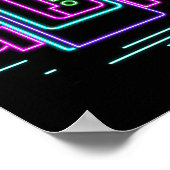 Retro 80er 90s Neon Walkman Poster (Ecke)