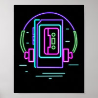 Retro 80er 90s Neon Walkman