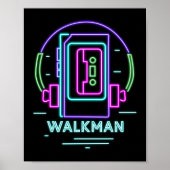 Retro 80er 90s Neon Walkman Poster (Vorne)