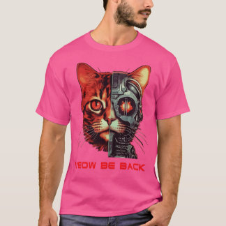 Retro 80er 90s Robot Cat Geschenke Pun Funny Cat 1 T-Shirt