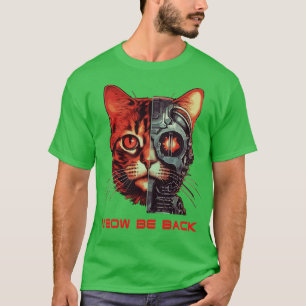 Retro 80er 90s Robot Cat Geschenke Pun Funny Cat 1 T-Shirt