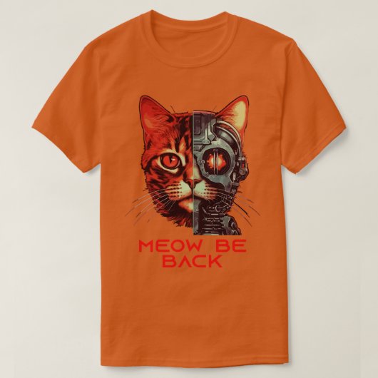Retro 80er 90s Robot Cat Geschenke Pun Funny Cat T-Shirt (Design vorne)