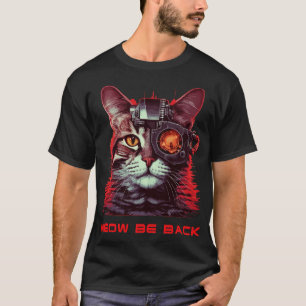 Retro 80er 90s Robot Cat T-Shirt