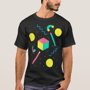 Retro 80er 90s Vintag geometrisches Muster Memphis T-Shirt