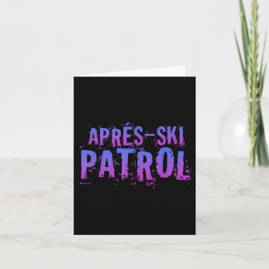 Retro 80er Apres Ski Patrol Vintag Karte (Vorderseite)