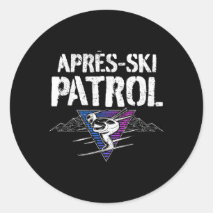 Retro 80er Après-Ski-Patrouille Vintage Runder Aufkleber