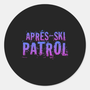 Retro 80er Après-Ski-Patrouille Vintage Runder Aufkleber