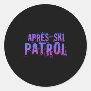 Retro 80er Après-Ski-Patrouille Vintage Runder Aufkleber