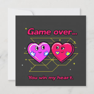 Retro 80er Arcade Game Valentine's Day Feiertagskarte