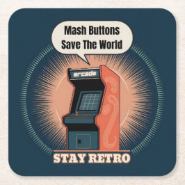 Retro 80er Arcade Gaming Nerdy Spaß Rechteckiger Pappuntersetzer
