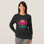 Retro 80er Ästhetische 90er Art Skyline Sunset Vap T-Shirt (Vorne ganz)