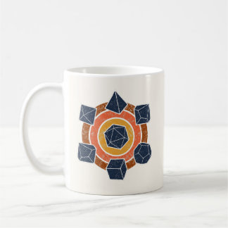 Retro-80er beschädigte RPG-Würfel Kaffeetasse