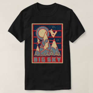 Retro 80er Big Sky Ski Abenteuer T-Shirt