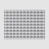 Retro 80er Boombox Grau Muster Seidenpapier (Vorderseite)