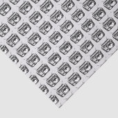 Retro 80er Boombox Grau Muster Seidenpapier (Ausschnitt)