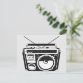 Retro 80er Boombox Gray Postkarte (Stehend Vorderseite)