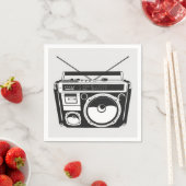 Retro 80er Boombox Gray Serviette (Beispiel)
