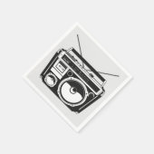 Retro 80er Boombox Gray Serviette (Ecke)