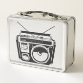 Retro 80er Boombox Metall Lunch Box (Rückseite)