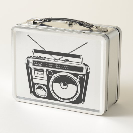 Retro 80er Boombox Metall Lunch Box (Rückseite)
