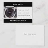Retro 80er Camera Fotografen Business Card Visitenkarte (Vorne/Hinten)