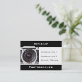 Retro 80er Camera Fotografen Business Card Visitenkarte (Stehend Vorderseite)