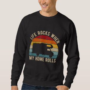 Retro 80er Camping Rv Camper Wohnwagen Vintage Mot Sweatshirt