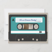 Retro 80er Cassette Mixtape Personalisiert Einladung (Rückseite)