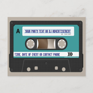 Retro 80er Cassette Mixtape Personalisiert Einladungspostkarte