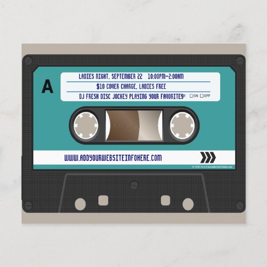 Retro 80er Cassette Mixtape Personalisiert Flyer (Hinten)