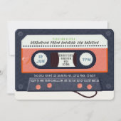 Retro 80er Cassette Tape Music Red Abschluss Einladung (Vorderseite)