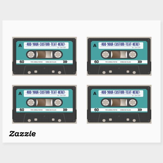 Retro 80er Cassette Tape Personalisiert Sticker (Blatt)