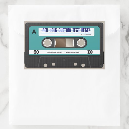 Retro 80er Cassette Tape Personalisiert Sticker (Tasche)