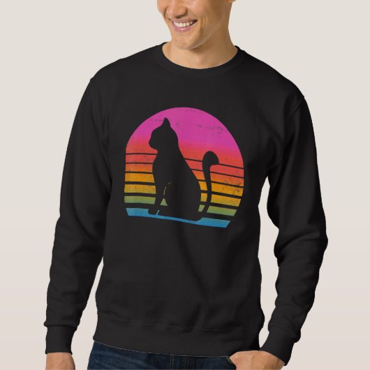 Retro 80er Cat Sweatshirt (Vorderseite)