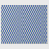 Retro 80er Cobalt Blue White Checkerboard Muster Geschenkpapier (Flach)