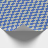 Retro 80er Cobalt Blue White Checkerboard Muster Geschenkpapier (Ecke)