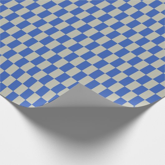 Retro 80er Cobalt Blue White Checkerboard Muster Geschenkpapier (Ecke)