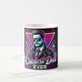 Retro 80er Cooler Vater Neon Vatertag Kaffeetasse
