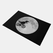 Retro 80er Dinosaur Fahrrad und Mond Fußmatte (Schrägansicht)