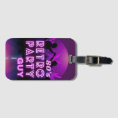 Retro 80er Disco Dance Party Neon Lila Funky Gepäckanhänger (Vorderseite (Horizontal))