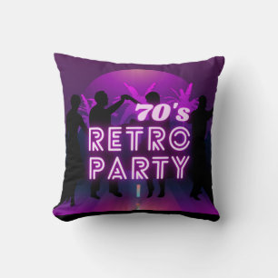 Retro 80er Disco Dance Party Neon Lila Funky Kissen