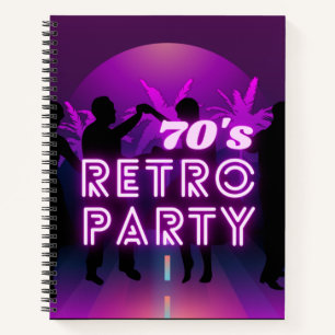 Retro 80er Disco Dance Party Neon Lila Funky Notizblock